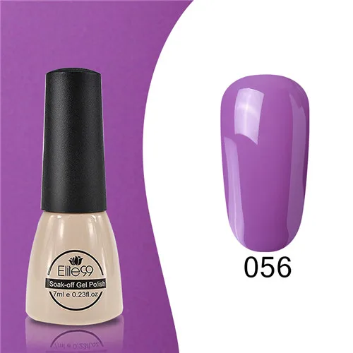 Elite99 чистый 178 цветов 7 мл; Гель-лак для ногтей отмачиваемый УФ светодиодный гель лак для ногтей длительный маникюр Гель Лаки - Цвет: 056