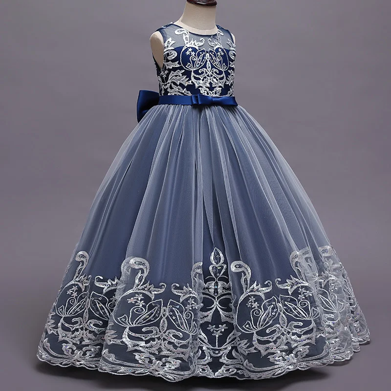Летние Детские платья принцессы для девочек-подростков длинное свадебное платье