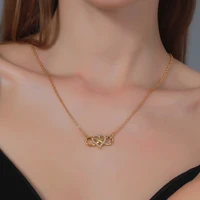 new brand knot crystal heart pendant necklaces for women trendy jewelry 8 shape choker necklace romatic girl gift 2020