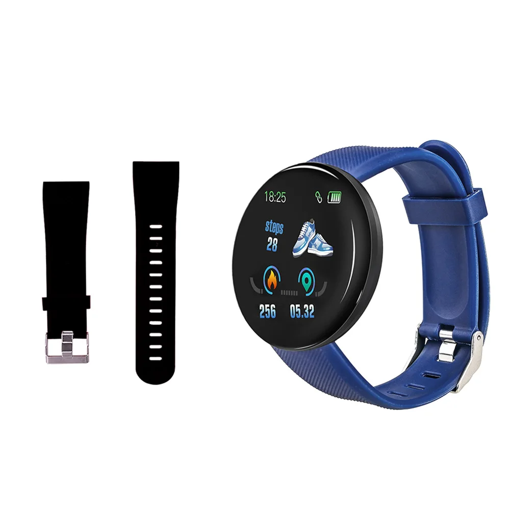 Blue N Black strap 116 плюс смарт-браслет D13 спортивный фитнес-браслет D18 умный Браслет измерение кровяного давления шагомер Smartband часы - Цвет: Blue N Black strap