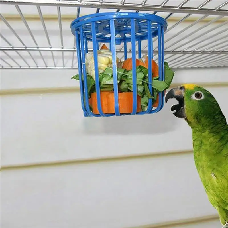 

1pc Bird Fruit Vegetable Feeder Basket Multi-Purpose Parrots Hanging Toys Basket For Parrots Feeders Food Holder Cage Accessorie