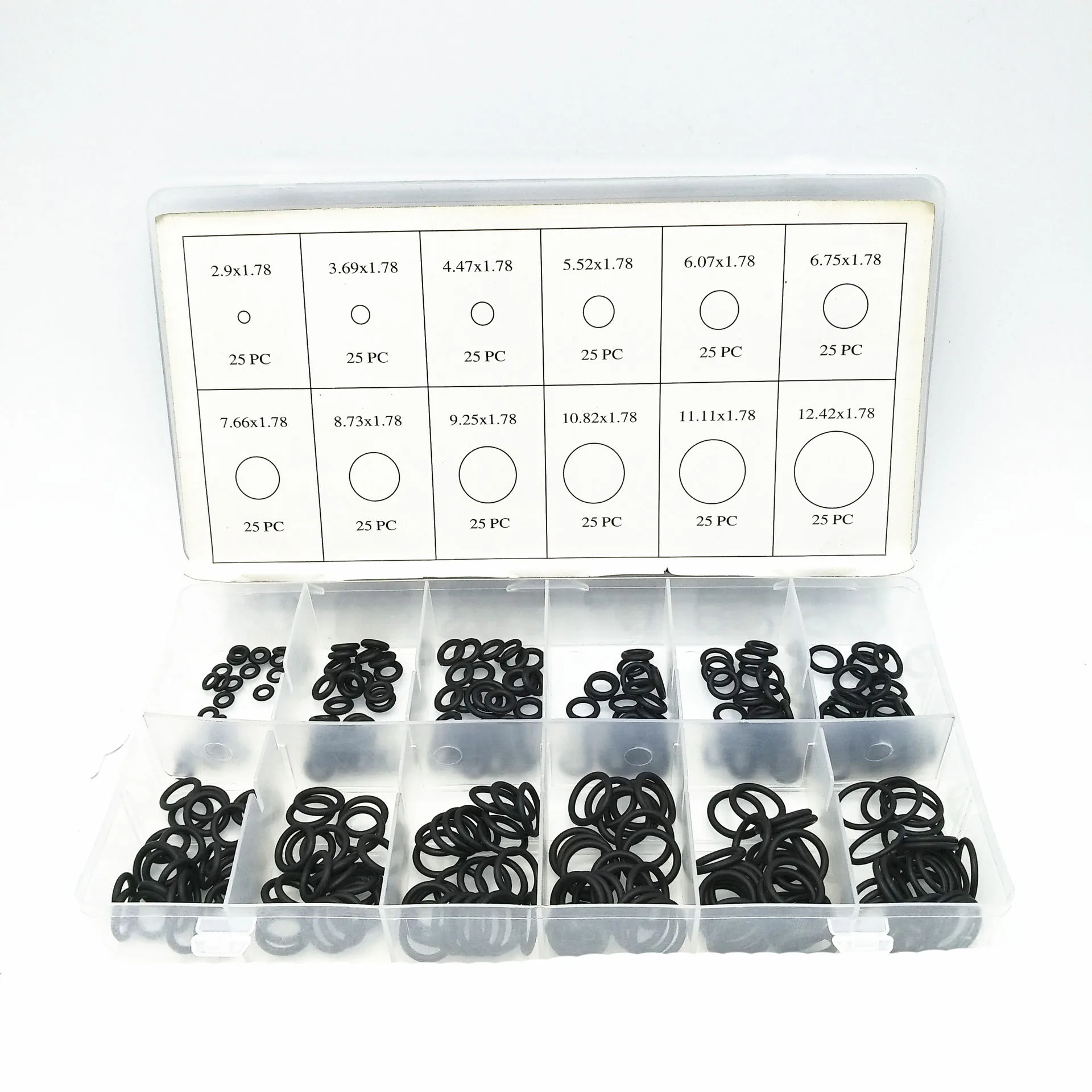 300PCS small O-ring gasket repair box Japanese standard fluorinated silicone rubber high temperature resistant seal | Обустройство
