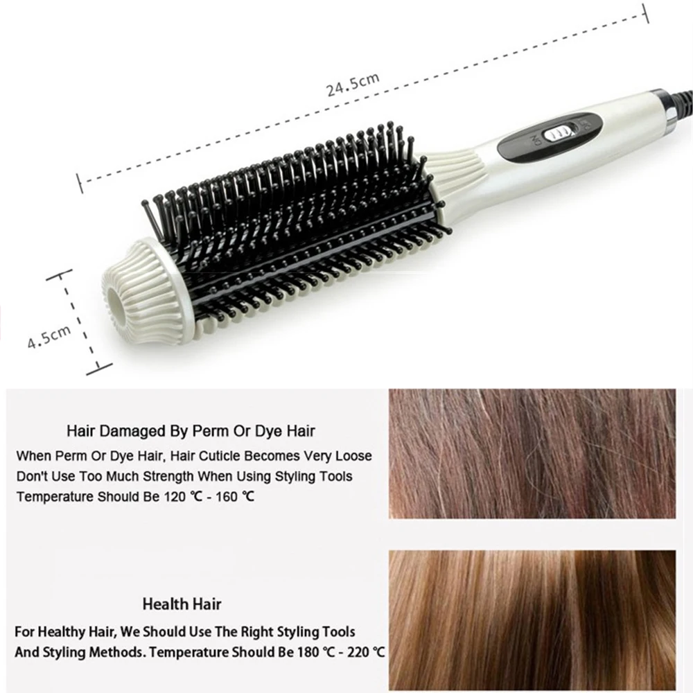 Фен для волос щетка с горячим воздухом стайлер выпрямитель расческа завивки