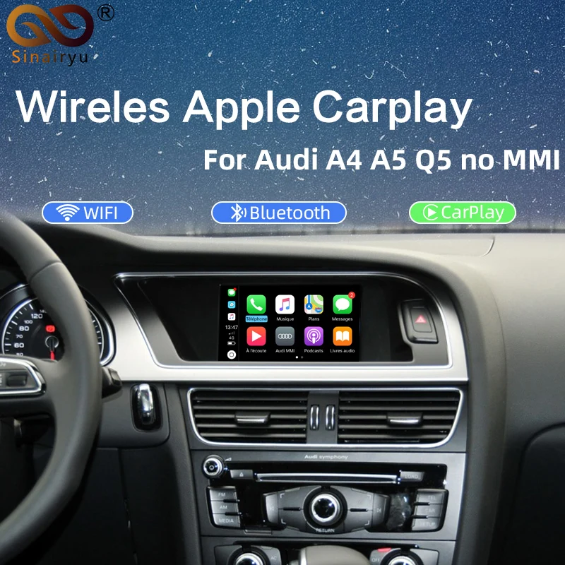 Sinairyu беспроводное решение для видеоинтерфейса Apple CarPlay A4 A5 B8 Q5 без MMI с концертной