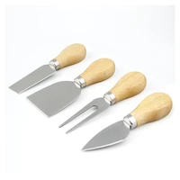 cheese knife 4 piece baking tool wooden handle cream knife multi function cheese pizza shovel knife
