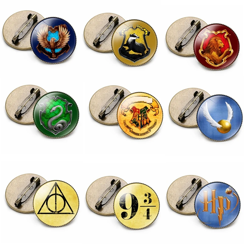 1 шт. Harries волшебный школьный значок ретро значки на лацкан брошь Золотой Поттер