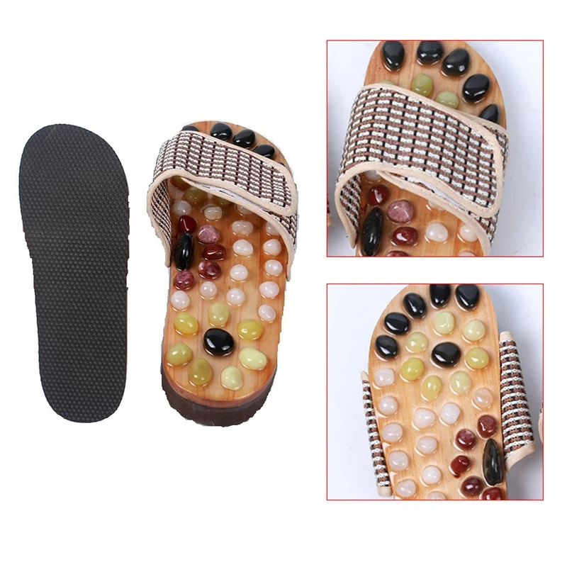 

Галечный камень массажные Тапочки Рефлексология ног пожилых иглоукалывание здоровья обувь сандалии тапочки здоровые массажер