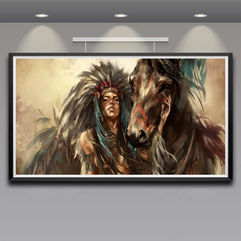 Мифология волк облака Верховая езда красочный миф холст печать картины