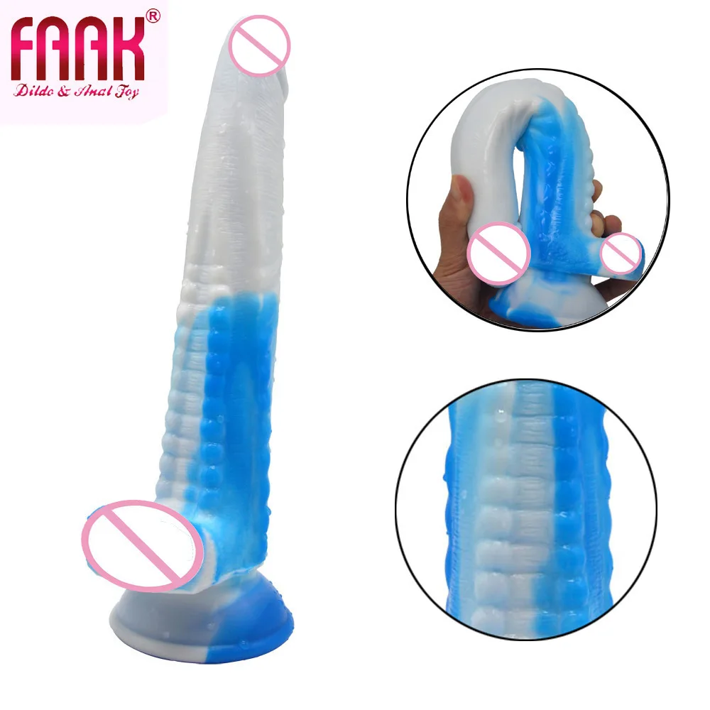 FAAK Blue and White Porcelain G-spot Vaginal Anal Oral Manual Sucker Clitoral Massager Large Particle Manual Anal Expander Shop