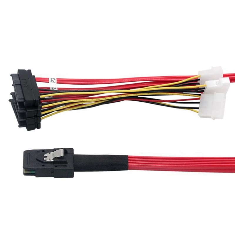 Mini SAS SFF-8087 to SFF-8482 с 4-контактным кабелем питания, кабель сервера SATA X4 SAS Cable от AliExpress WW