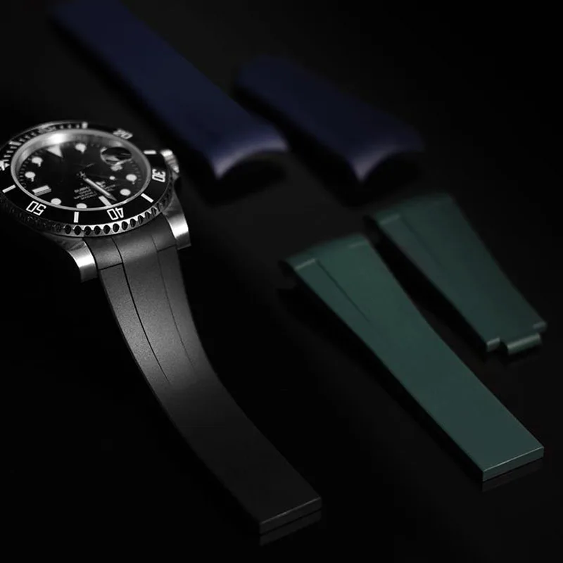 Резиновый ремешок для часов Rolex submariner daytona GMT браслет подходит Tudor силиконовый 20 мм