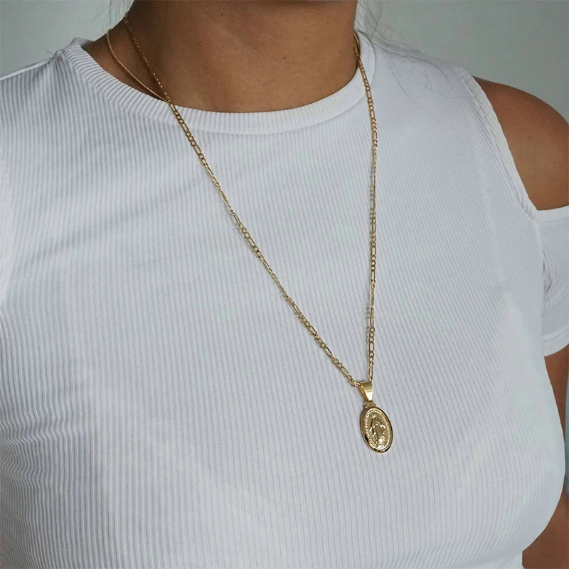 Religion Иисус Дева Мария цепочка ожерелье для женщин Ретро стиль ювелирные изделия