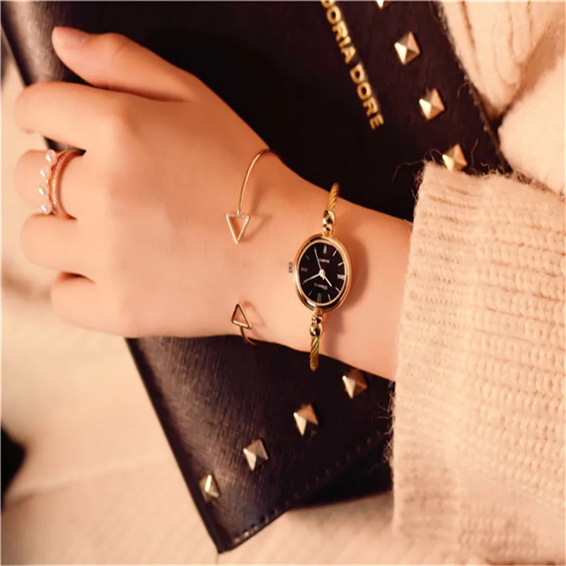 

Small Gold Bangle Bracelet Luxury Watches Stainless Steel Retro Ladies Quartz Wristwatches Fashion Casual Women Dress Watch