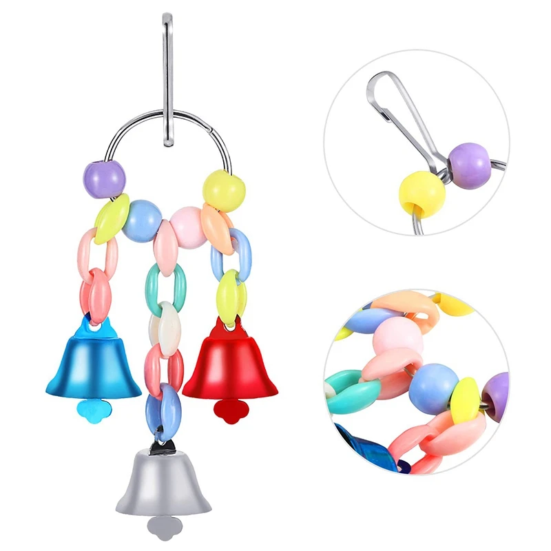 

10 Pcs Bird Swing Chewing Toys- Parrot Hammock Bell Toys & 1 Pcs Parrot Bird Toys Rope
