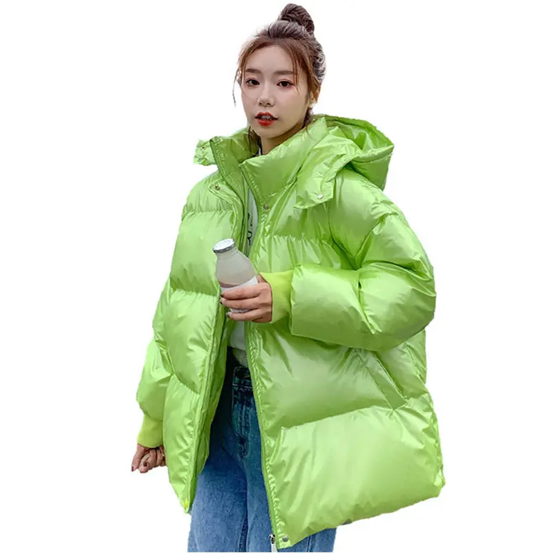 Зимнее пуховое хлопковое пальто женская Свободная теплая зимняя куртка Женская