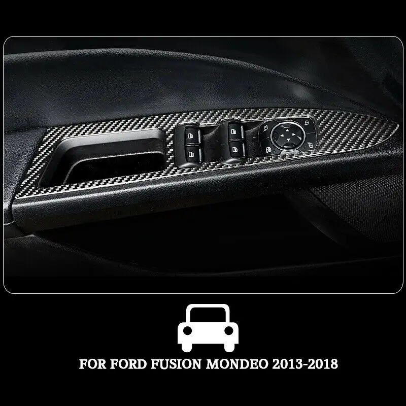 Pcmos из углеродного волокна стиль окна переключатель панель накладка для Ford Fusion