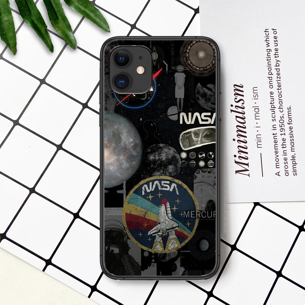 

Nasas Space Phone Case For IPhone 4 4s 5 5S SE 5C 6 6S 7 8 Plus X XS XR 11 12 Mini Pro Max 2020 black Prime Luxury Shell Fashion