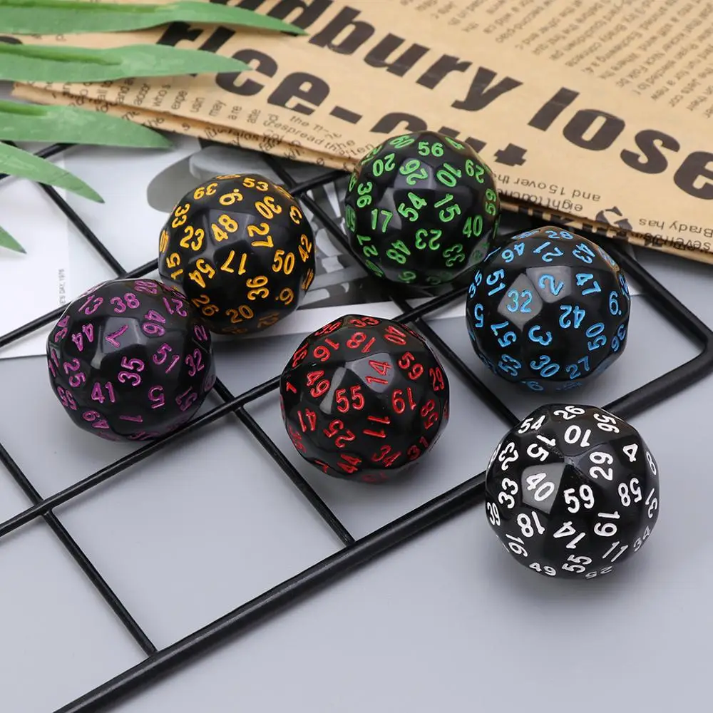 6 шт 60 сторонних D60 многогранных игральных костей для казино D & RPG MTG вечерние