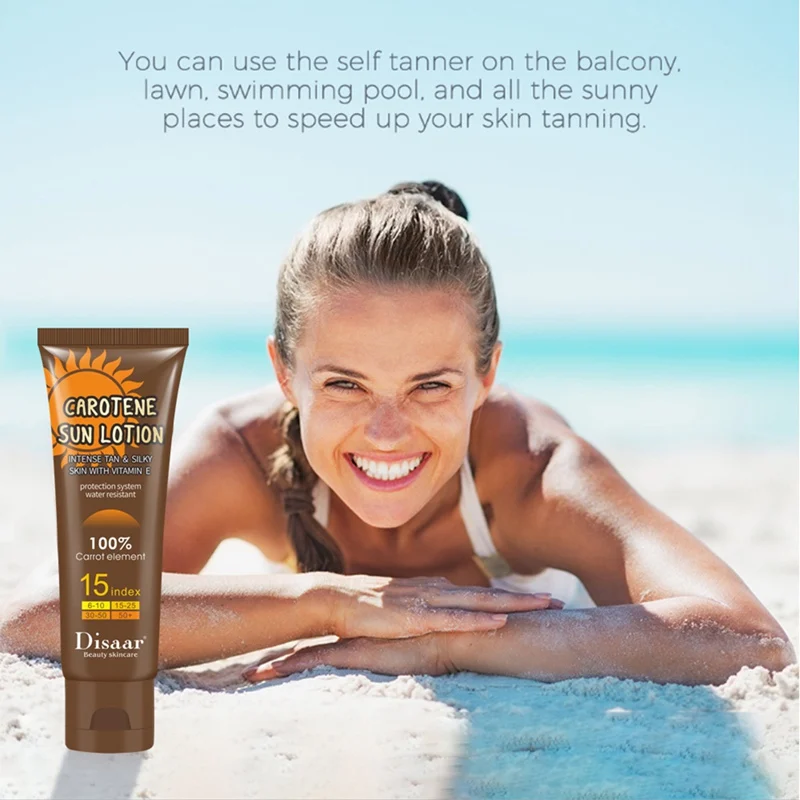 Fast Tan Bronze Self Tanner Lotion Face Body Solarium Cream for Day Tanning Sun Block Makeup Foundation n | Красота и здоровье