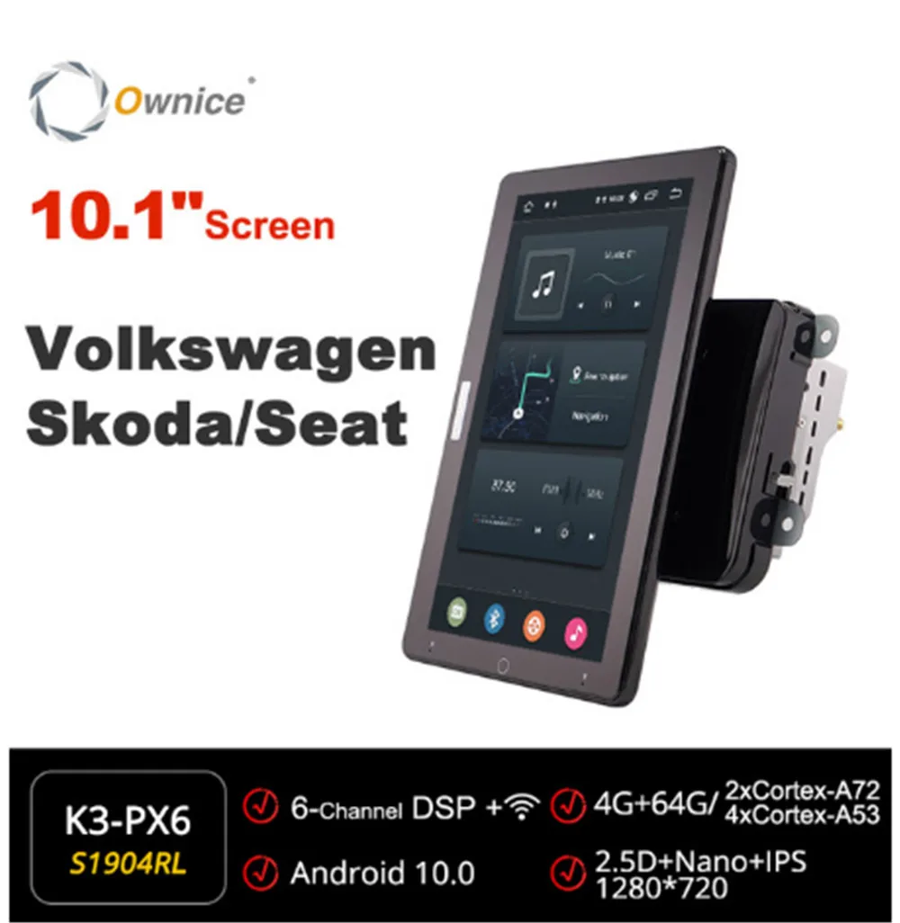 

10.1 Inch 1280*720 Ownice Android 10.0 Car Radio forVW Golf Passat Seat Tiguan Sharan Auto Multimedia GPS Player Auto Rotatable