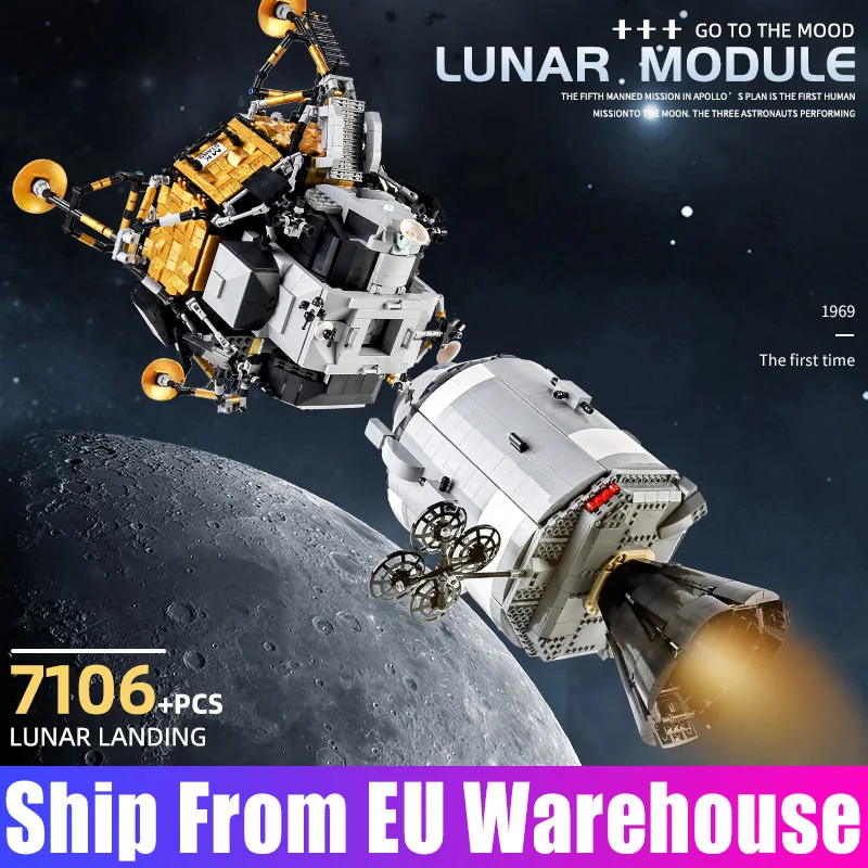 Игрушки Mould King 21006 MOC Star Plan Сатурн V Apollo космический корабль строительные блоки ISD