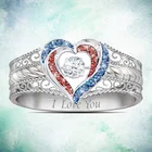 Изысканное модное кольцо в форме сердца, кольцо с вырезами, Женское кольцо, ювелирное изделие, свадебное кольцо