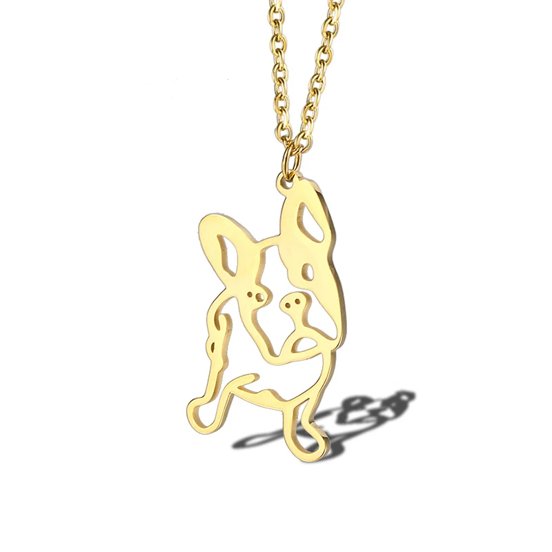 RIR Золотая Милая английская Франция подвеска в форме бульдога ожерелье
