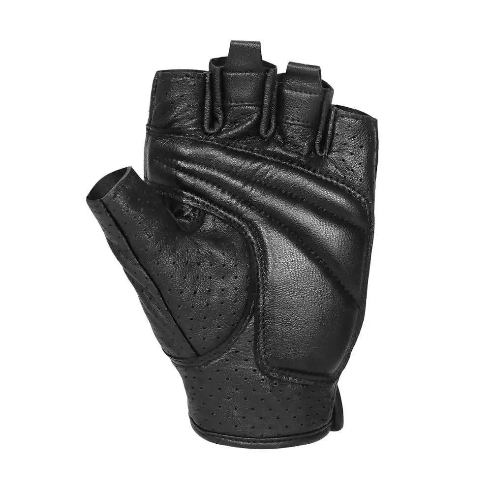 Motorcycle Gloves Half Finger Genuine Leather Fingerless Summer Men Mitt Glove Scooter Moto Mitten Electric Bike Racing Cycling |
