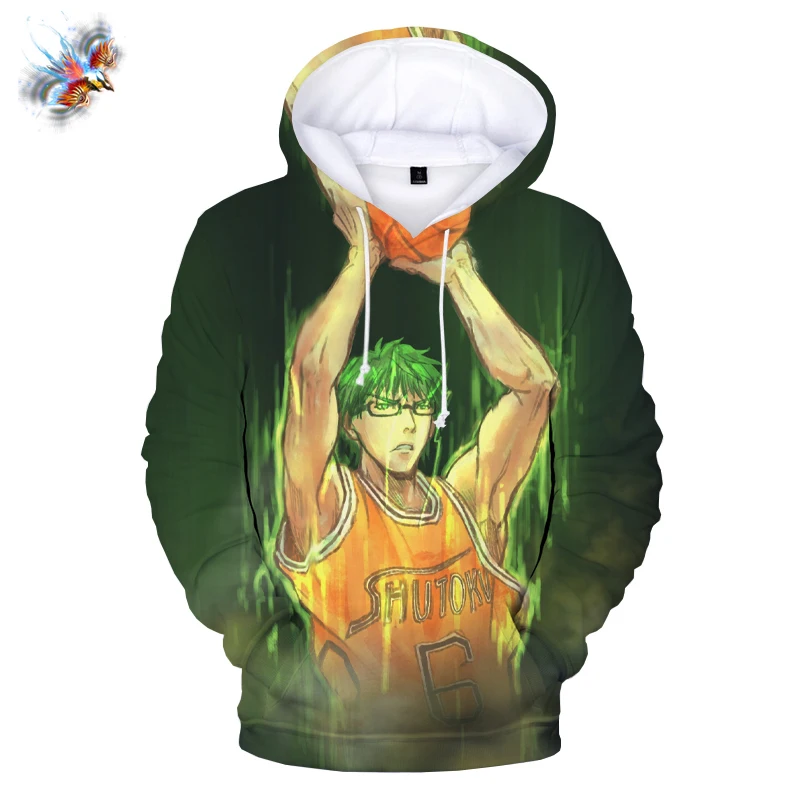 

Fashion Anime High Street Hip Hop Sportswear Kuroko Basketball 3D Hoodie Kuroko Wheel SEIRIN school uniform hooded sweatshirt