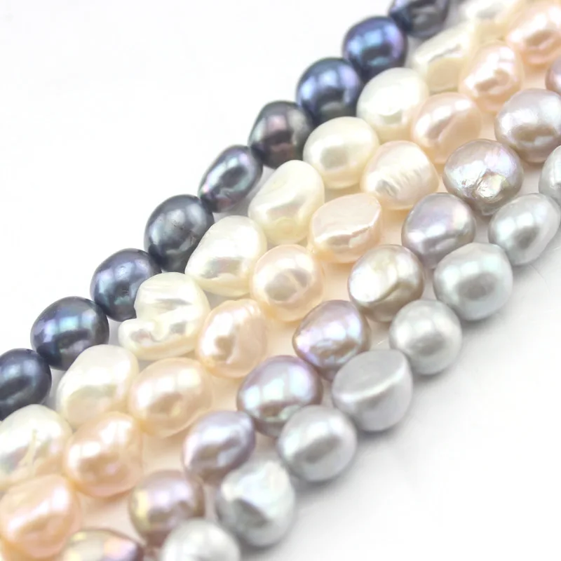 

Free Shipping SR 10-11mm Jewelry Accessories Freeform Potato Natural Freshwater Big Pearl Beads Strand 15"