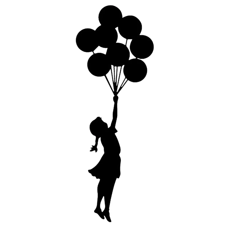 Летающий воздушный шар девушка мультфильм аксессуары наклейка на стену