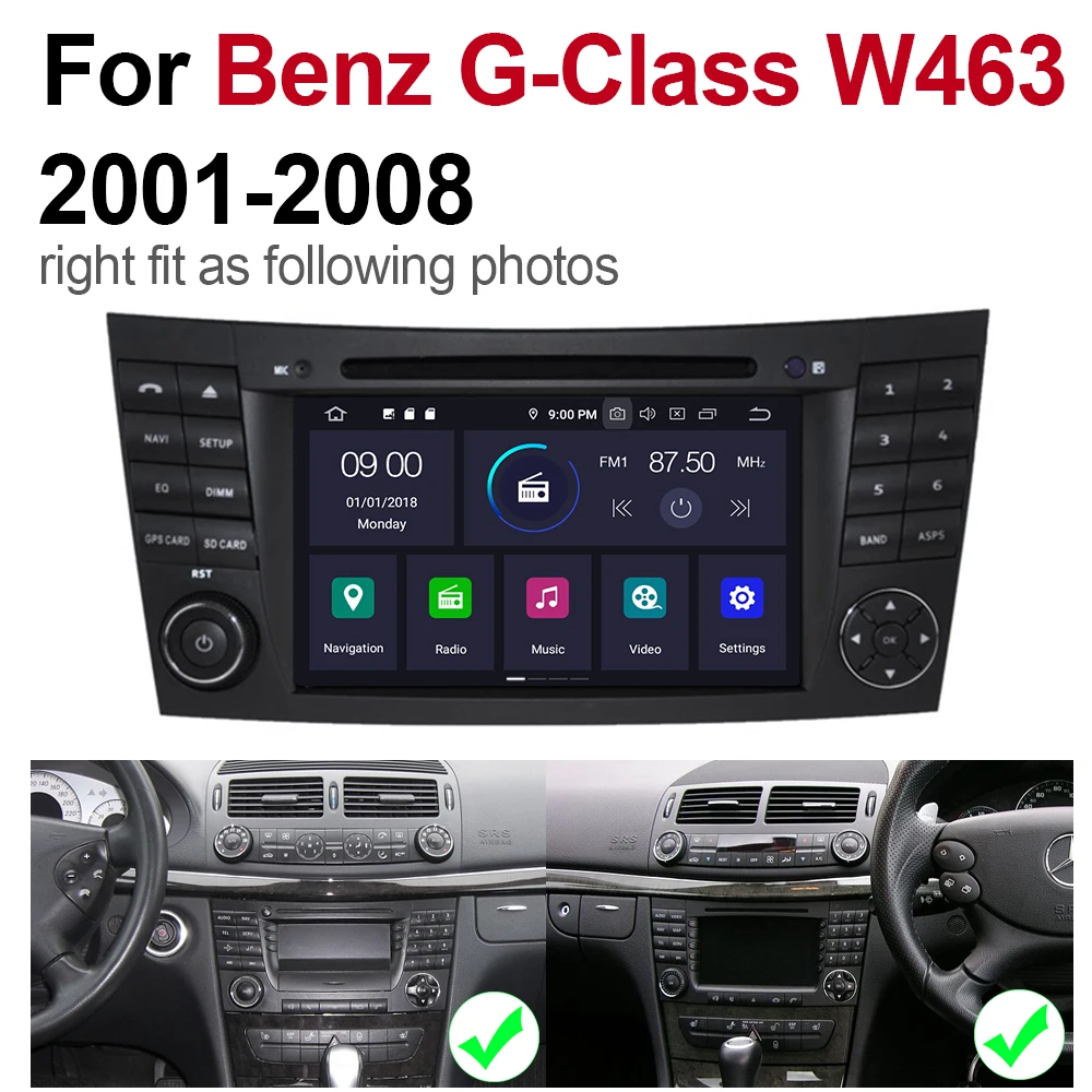 Автомобильный dvd плеер 4 ГБ android 9 0 для Mercedes Benz G Class W463 2001 ~ 2008 NTG мультимедийная GPS