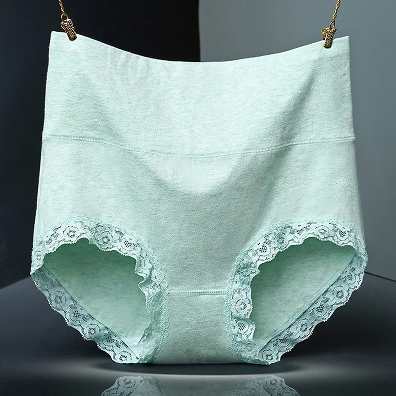 

Women Sexy Ultra-thin Panties Women's Cotton High Waist Lace Underwear Comfortable Belly Pants