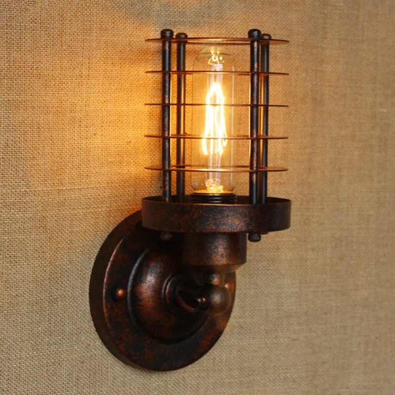

Old-Style Industrial Wall Light, Home Rust Iron Wall Light, Cafe Bar Decorative Wall Light, Adjustable 180 , Vertical Direction