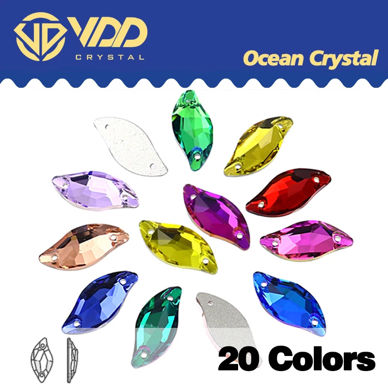 VDD Стразы с листьями шьют на K9 стеклянные камни плоские прозрачные стразы пришить Аппликацию для одежды для шитья алмазов