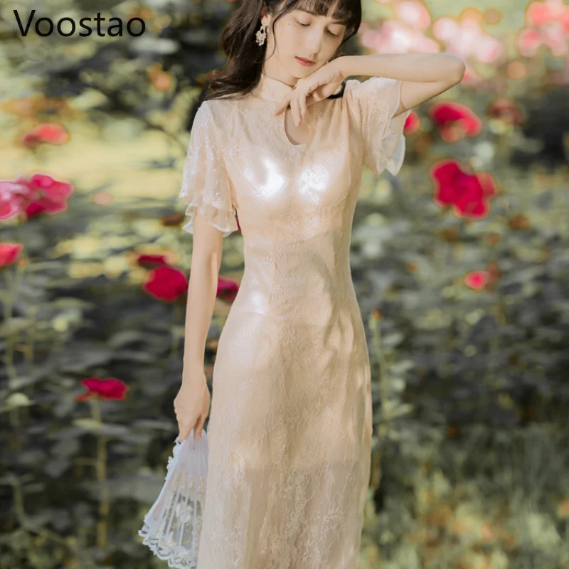 Элегантное платье-Ципао в китайском стиле традиционное новое летнее женское