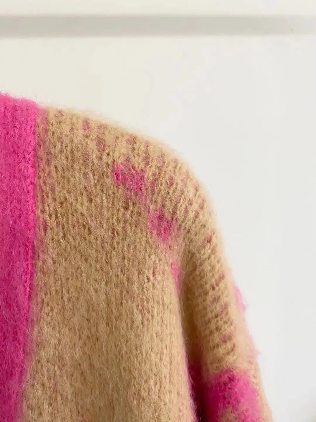 Women Single Breasted Knit Cardigan Coat V-Neck Animal Jacquard Long Sleeve Female Loose Sweaters with Pocket 2021 Autumn Winter