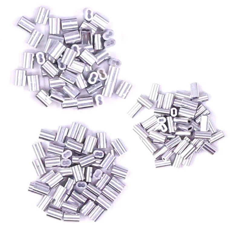 

Hot Sale Wire Rope Crimping Tool with 180Pcs 3 Size Aluminum Double Barrel Ferrule Crimping Loop Sleeve Kit for Wire Rope and Ca