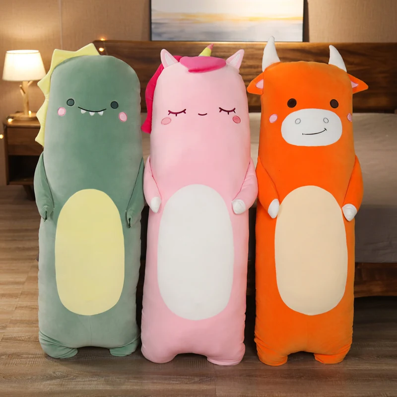 

90cm Cute Soft Long Unicorn Pillow Dinosaur Plush Toys Stuffed Office Nap Sleep Pillow Cushion Gift Doll for Kids Girls
