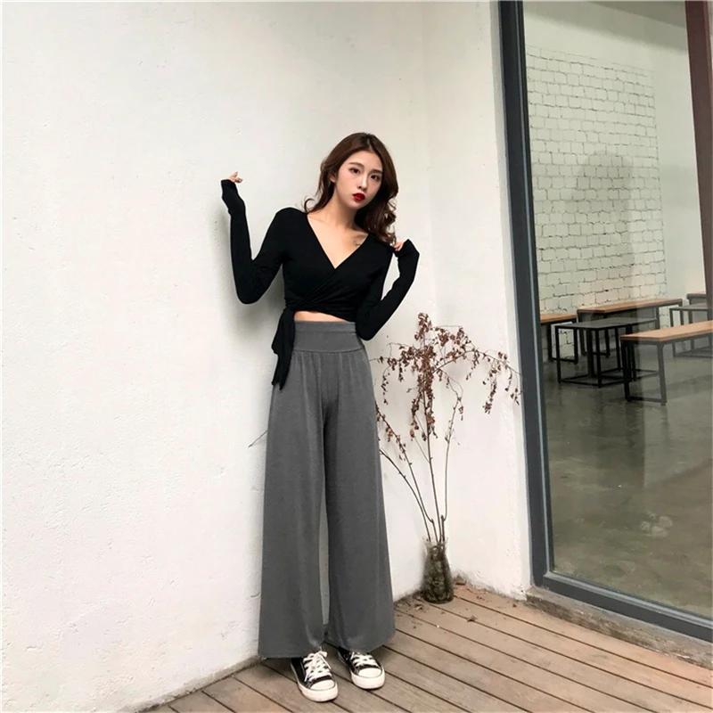 Весна лето и осень новинка женская рубашка с длинным рукавом сплошной цвет v