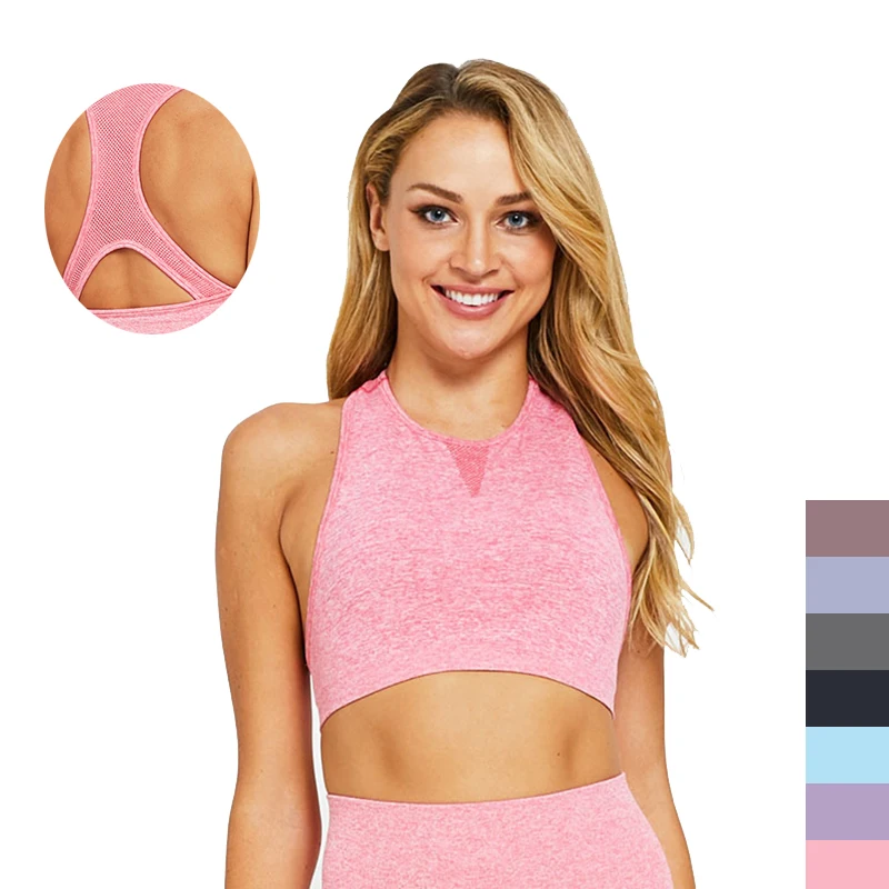 

Diamond-Shaped Hollow Back Shoulder Strap Hemp Pattern Sports Fitness Underwear Seamless Sports Bra Seamles Bra