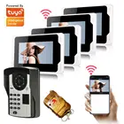 Приложение Tuya Управление отпечатков пальцев видео домофон 7 дюймов монитор видео домофон охранных Системы видео дверной звонок камера