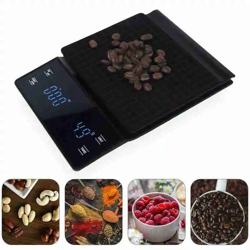 

Portable Electronic Digital Coffee Scale With Timer High Precision LED Display Household Weight Balance Measuring Tools