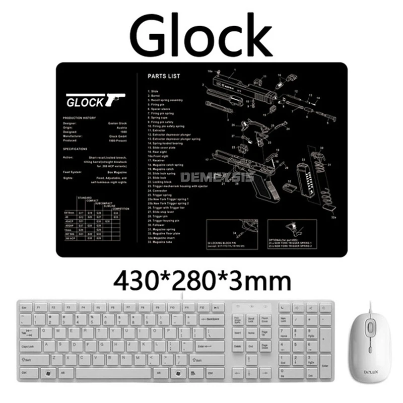 

Gaming Mouse Pad Extra Large PC Desk Mat Keyboard Pad Anti-slip Natural Rubber Glock Beretta Gun Cleaning Rubber Mouse Pad