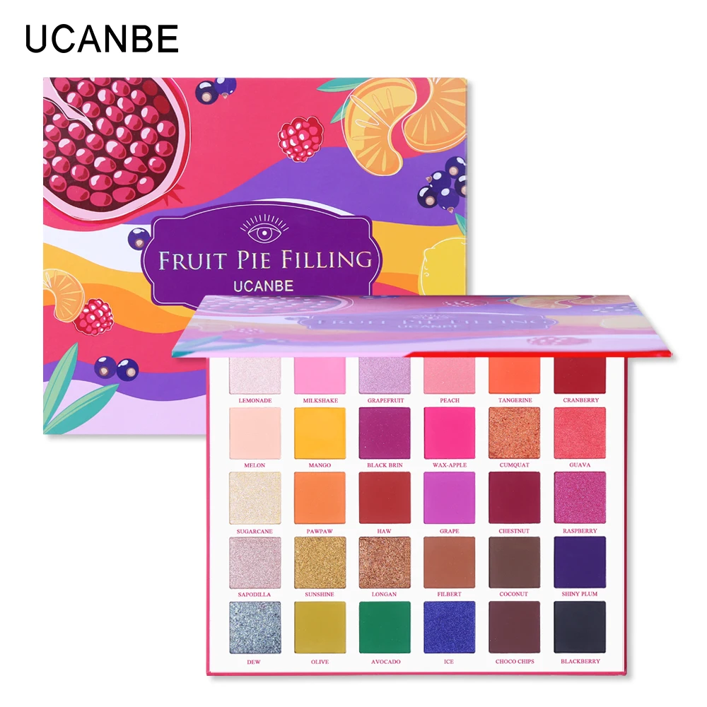 fruit pie filling 18 цветов UCANBE брендовая Волшебная Палетка теней для век земные мерцающие матовые тени для век металлическая пудра Макияж телесная косметика - Цвет: fruit pie filling