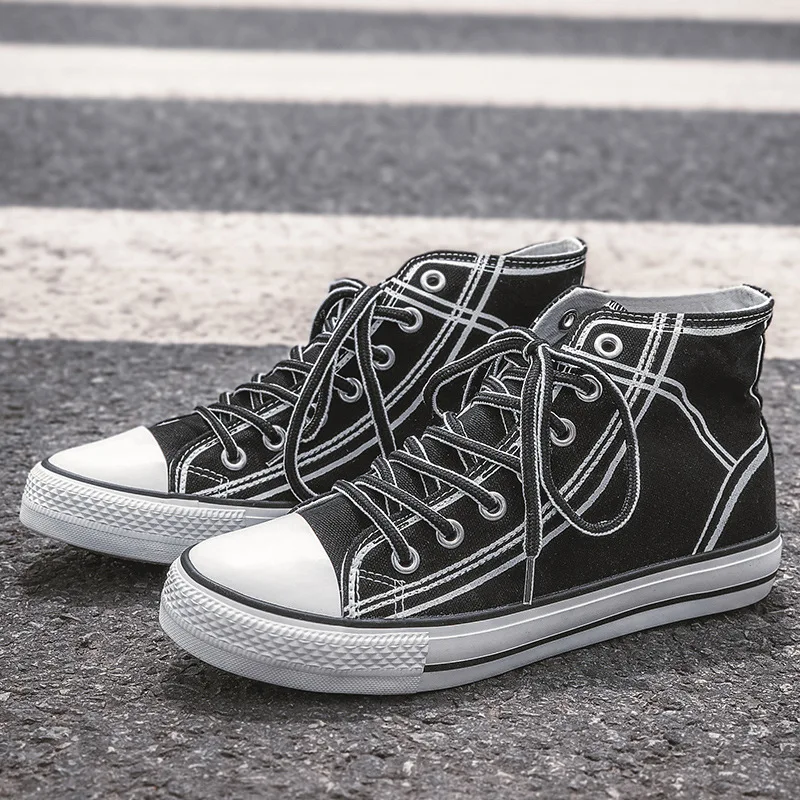 Взрывные модели супер огонь 2019 Высокая парусиновая обувь Тренд уличная clapper