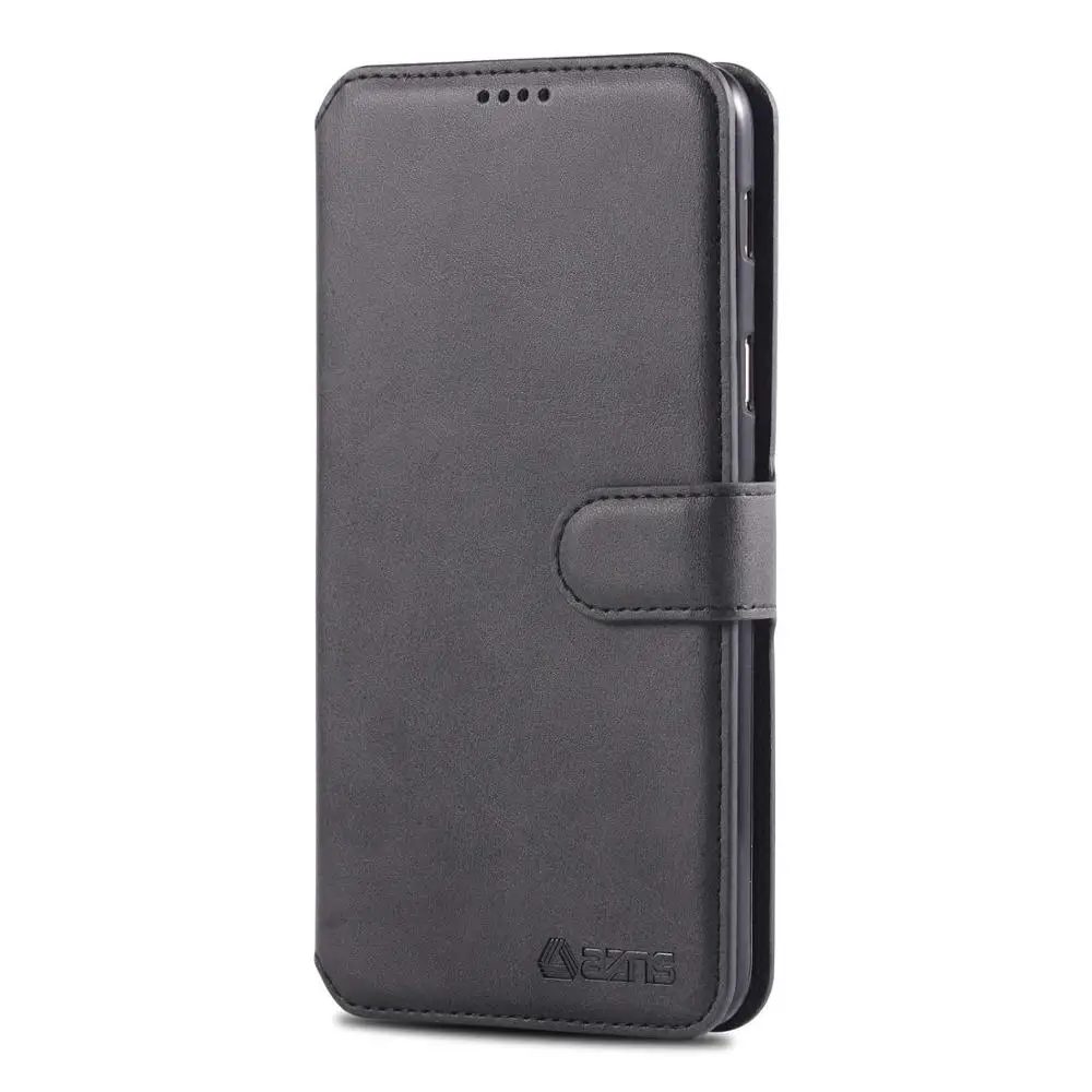 Black xnw Кожаный флип-чехол для Xiao mi Red mi Note 7, 8, 6, 5 Pro, A2 Lite, чехол-кошелек для mi Red mi 6a 5 Plus, 6 Pro, держатель для карт, Global Coque - Цвет: Black xnw
