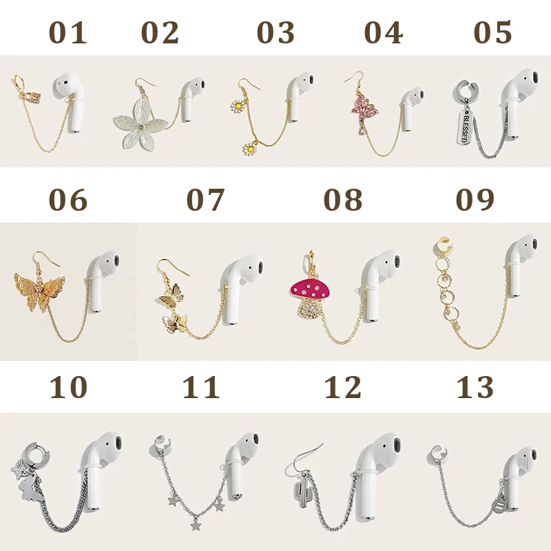 

1 Pair Anti-Lost Rope Earphone Holder Clip Earrings Compatible with Airpods Wireless Bluetooth Headset Stainless Steel