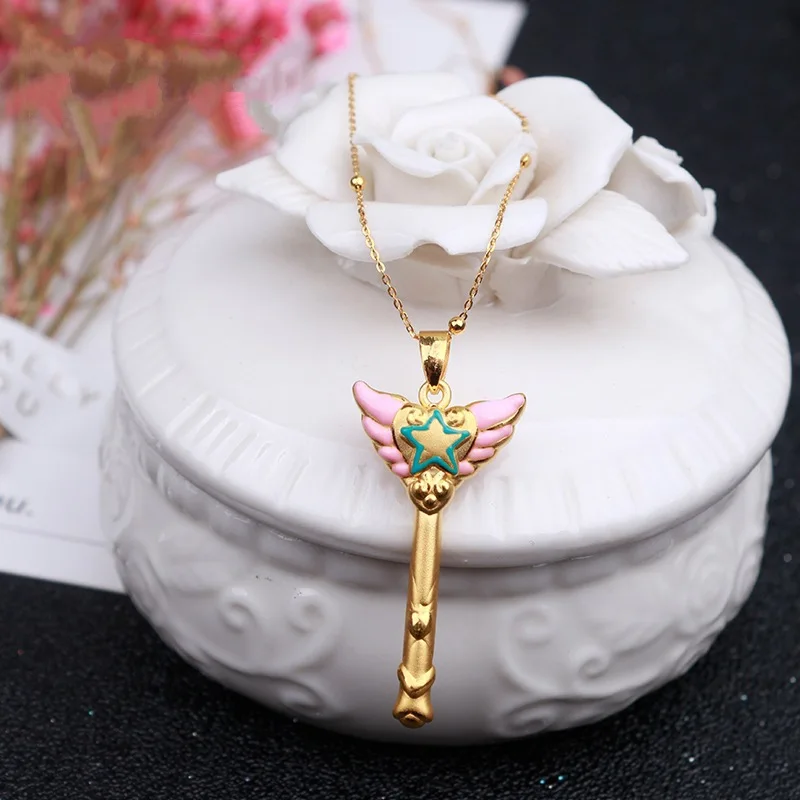 2019 модные розовые красивые девушки Феи бар Вьетнам шакин золотой кулон ожерелья