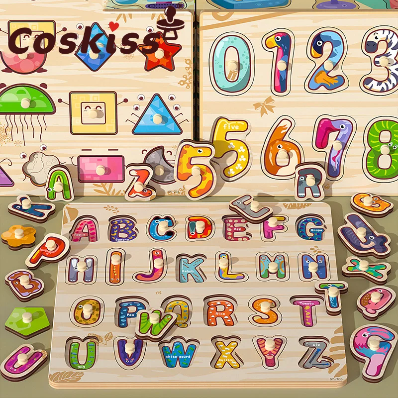 

Новинка, деревянная когтевая доска Coskiss в виде грибов с буквами с цифрами, трехмерная Когнитивная доска для захвата рук, искусственная голов...